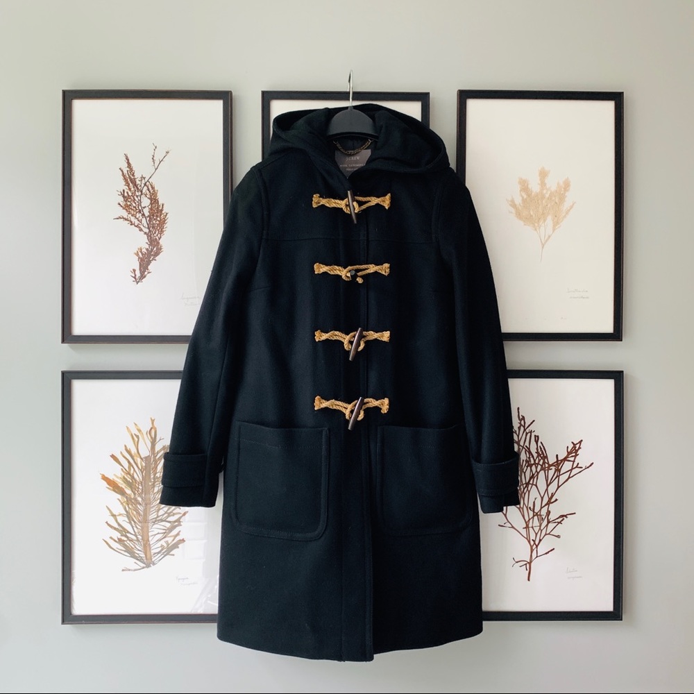 J Crew Black Wool Cashmere Nello Gori Toggle Coat